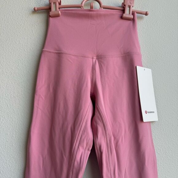 NWT Lululemon Align High Rise Crop 23" Pink Tide Size 0 XS LINED - Picture 2 of 6